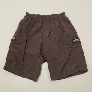 Primal Wear Brown Elastic Waist Padded MTB Cycling Shorts Men's Size Medium